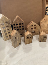 Load image into Gallery viewer, Set of 7 Primitive Wood Houses/Buildings