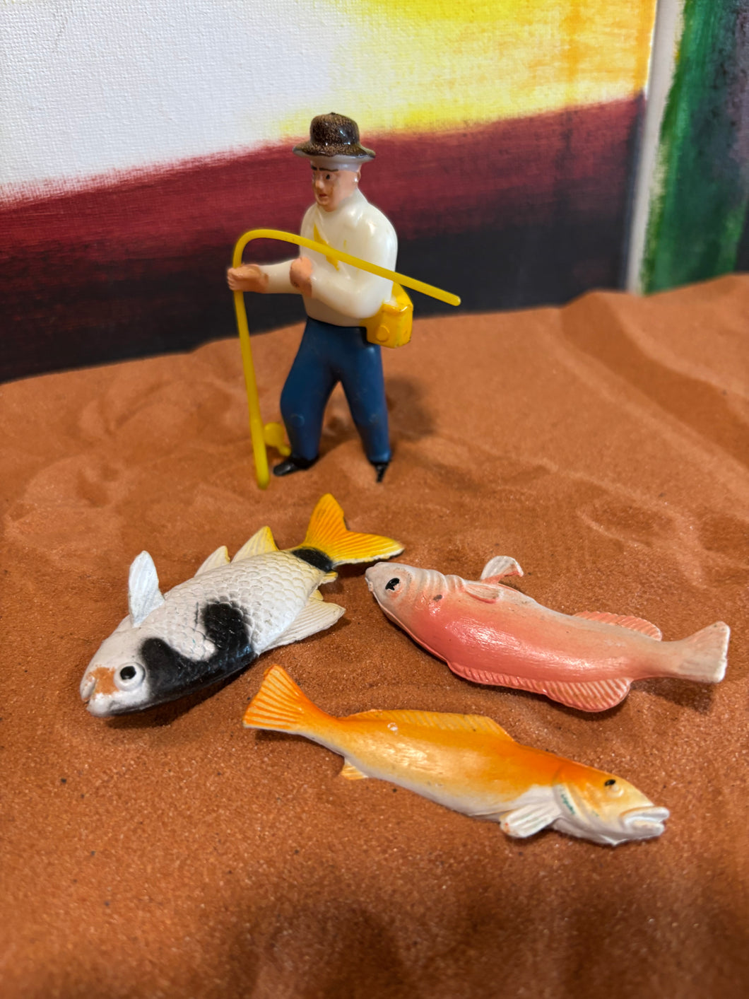 Vintage Fisherman with Fish