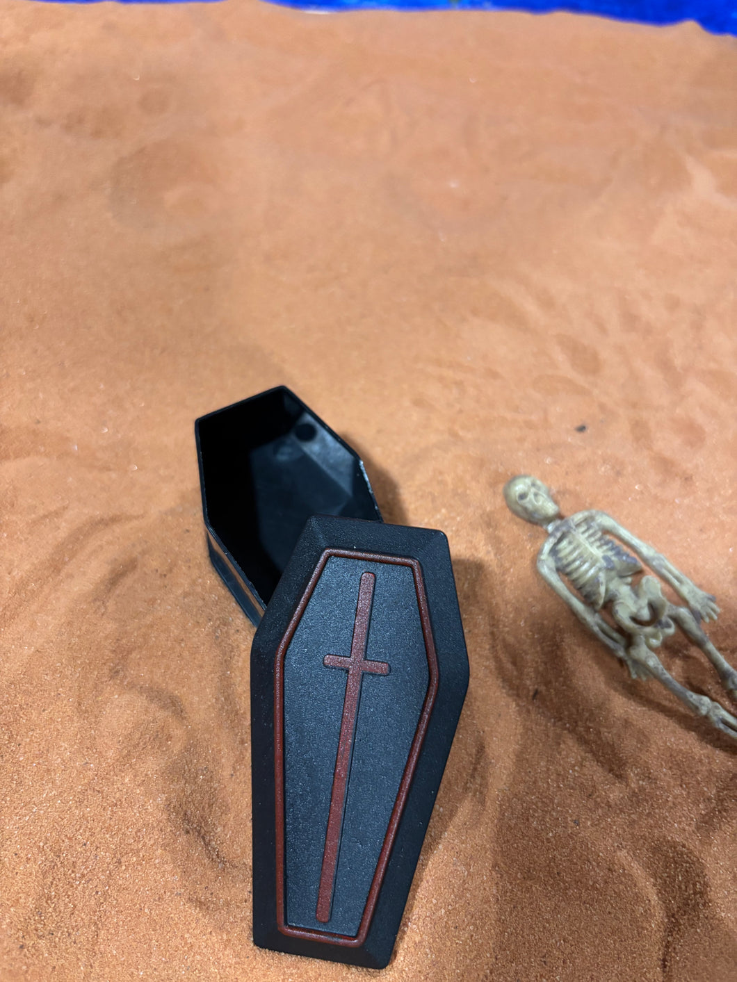 Black Coffin Miniature with Removable Lid