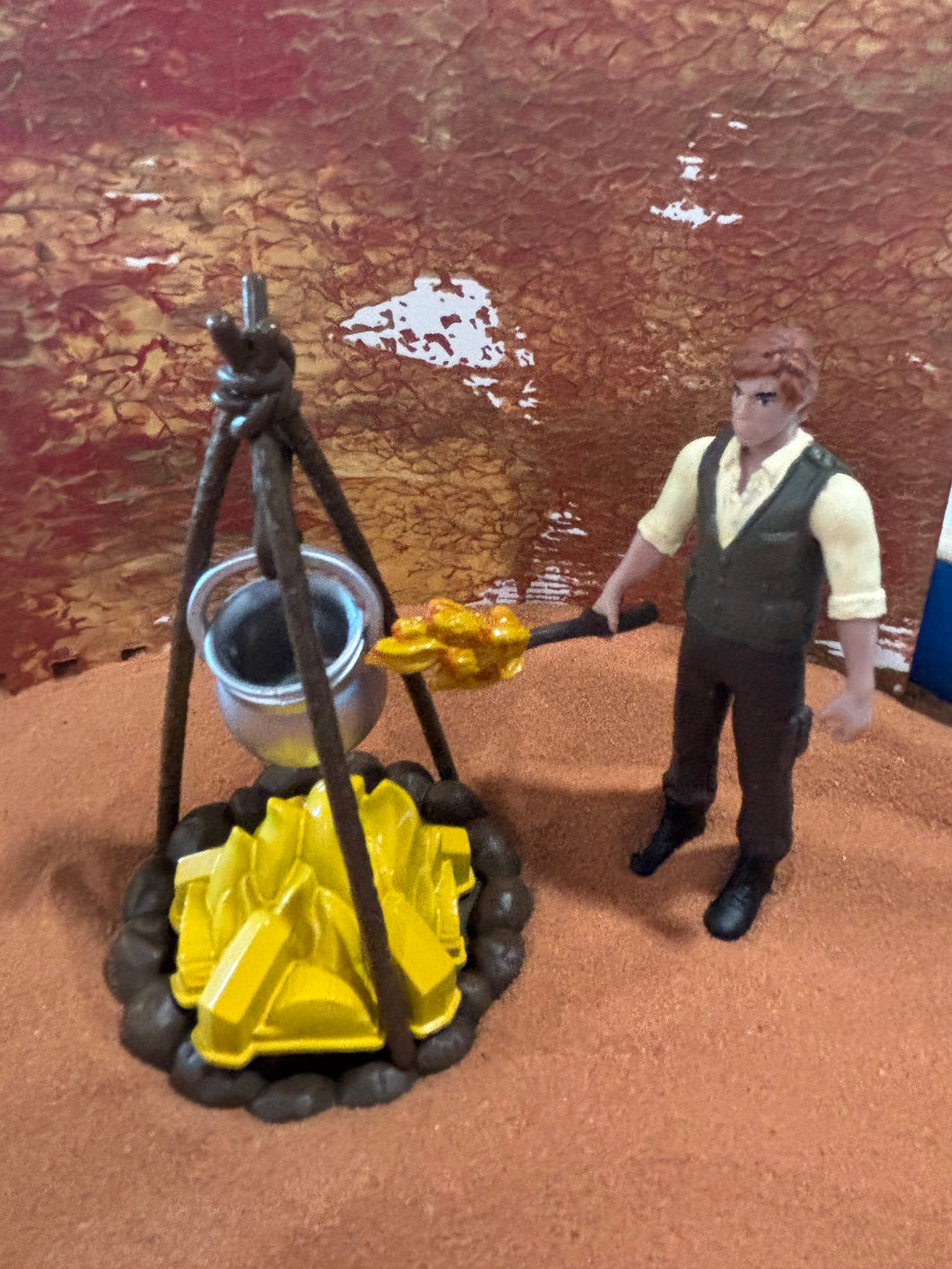 Mini Fire,Tripod, Man with Torch.