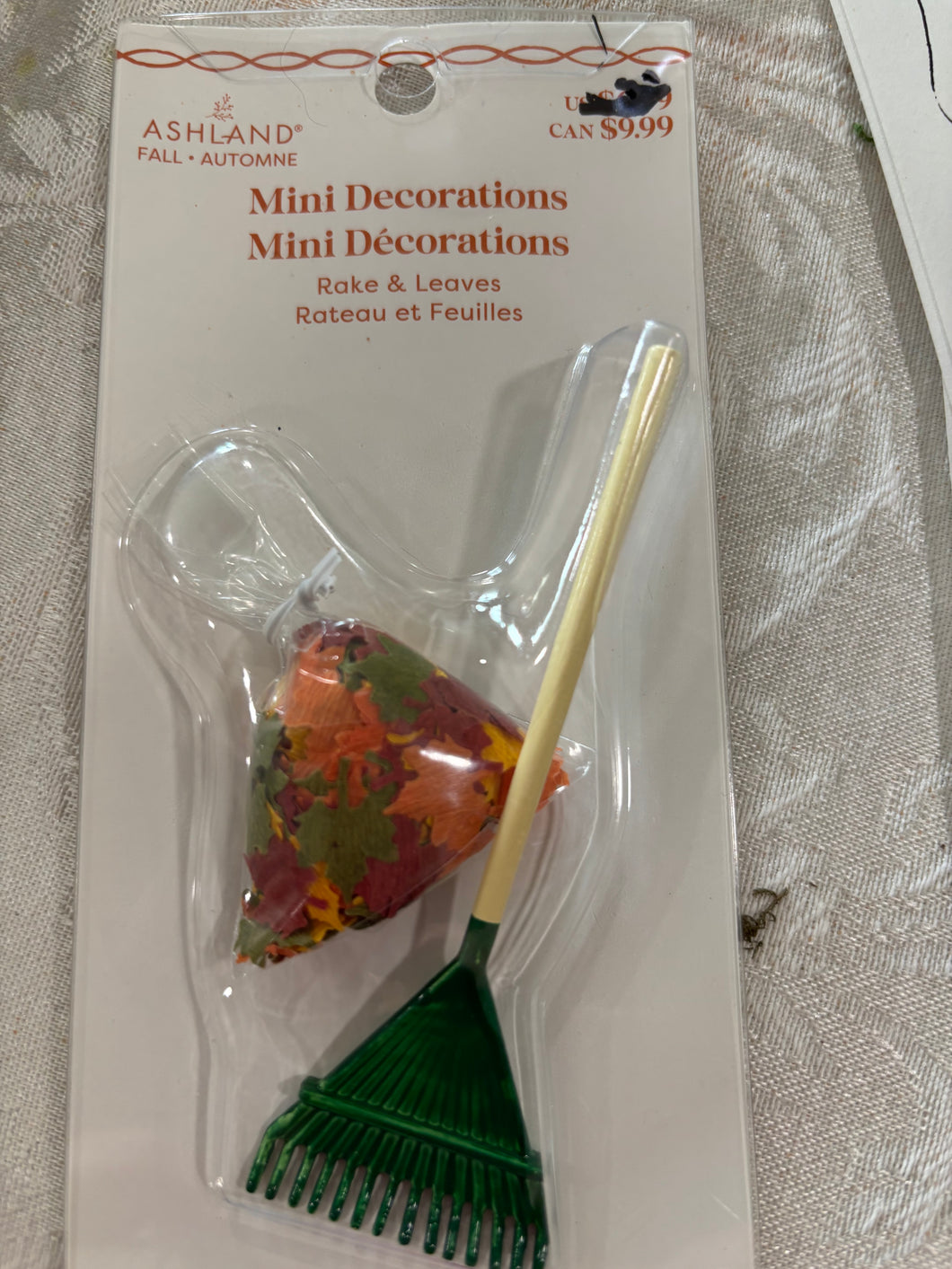 Mini Rake & Bag of Fall Leaves