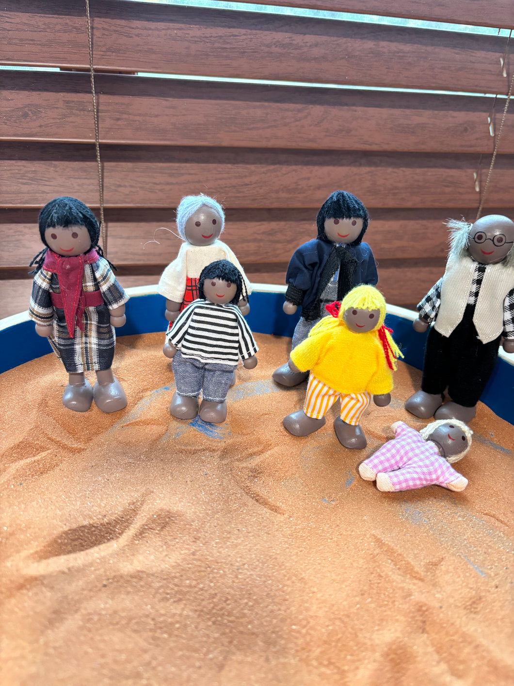 Mini Wood African American Family Set