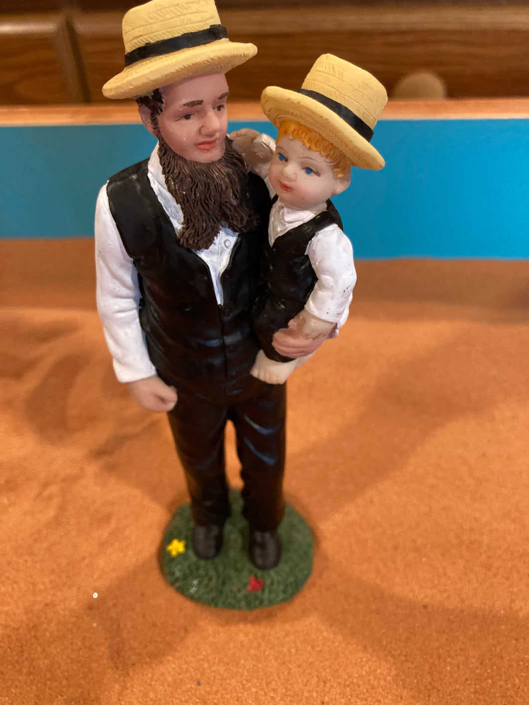 Amish Father with Son Figure